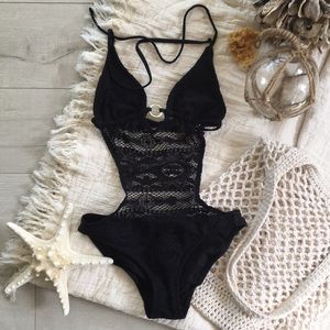 Black lace one piece
